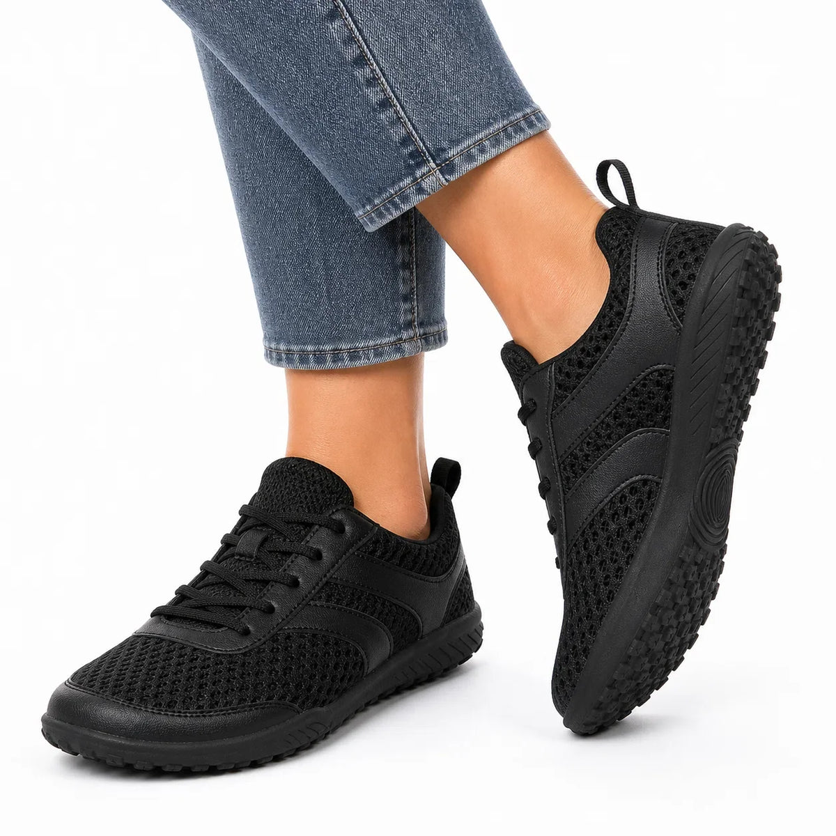 Barfodssneakers med bred tåboks – åndbare og skridsikre, unisex