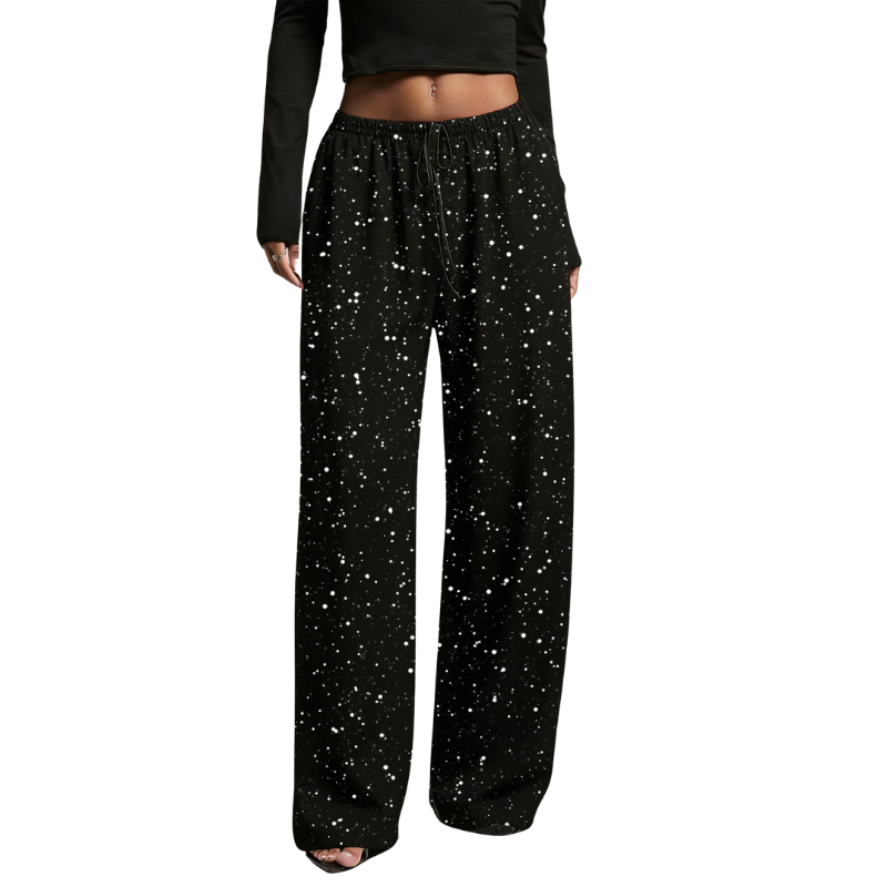 Icone™ SparklePants: Elegante Brede Ben Glitrende Modebukser Til Kvinder