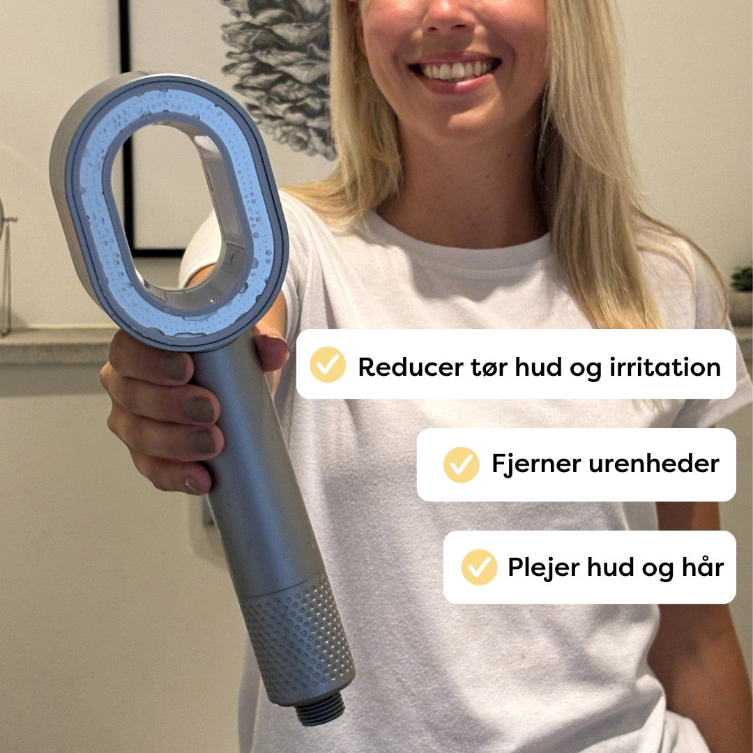 Produktbillede af PureNordic brusehoved med udskifteligt filter fra en anden vinkel