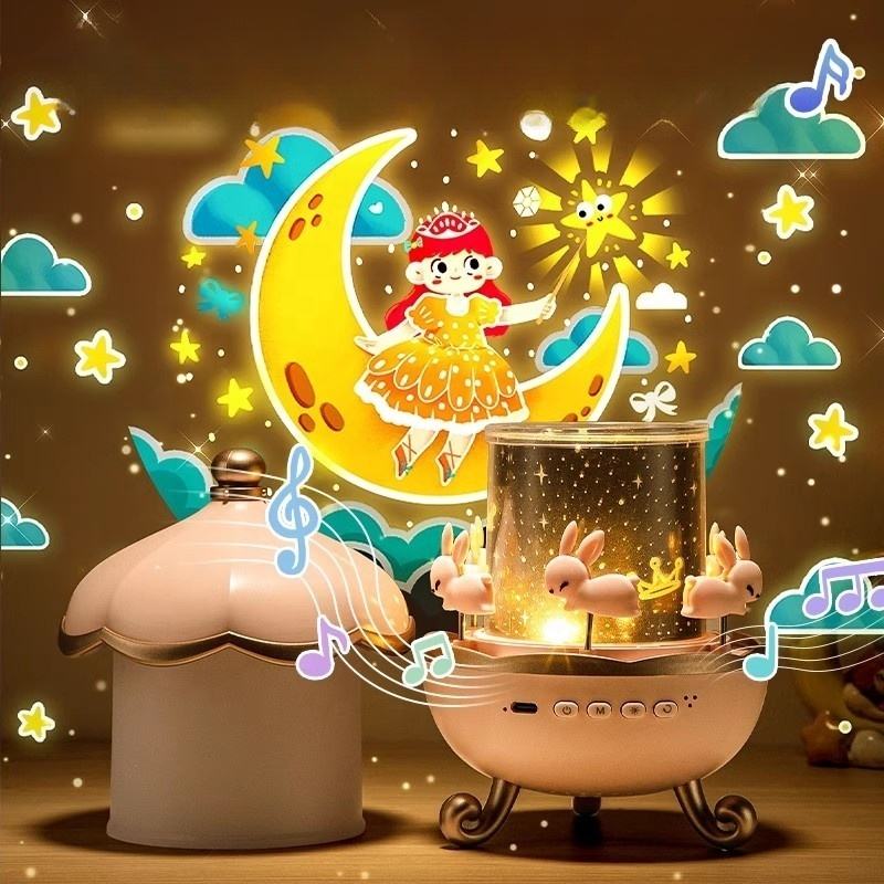 Ledsen™ BunnyProjector: Multi Film Lys Bunny Design Farverig Projektor