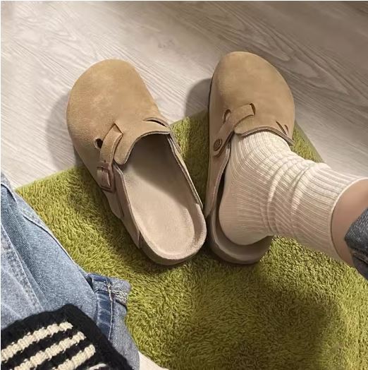 Happy™ ClassySandals: Komfortabel Klassisk Stil Lukket Tå Flade Sandaler