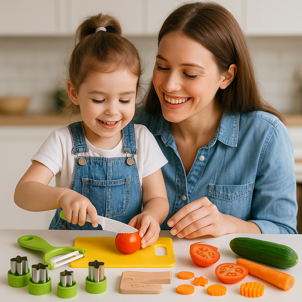 Kletshuts™ KidsKitchen: Sikker Skæring Leg Børn Køkken Legetøj Sæt