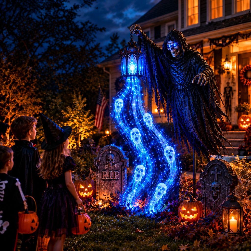 Ledsen™ SoulHarvester: Spooky Soul Harvester Halloween Have Dekoration
