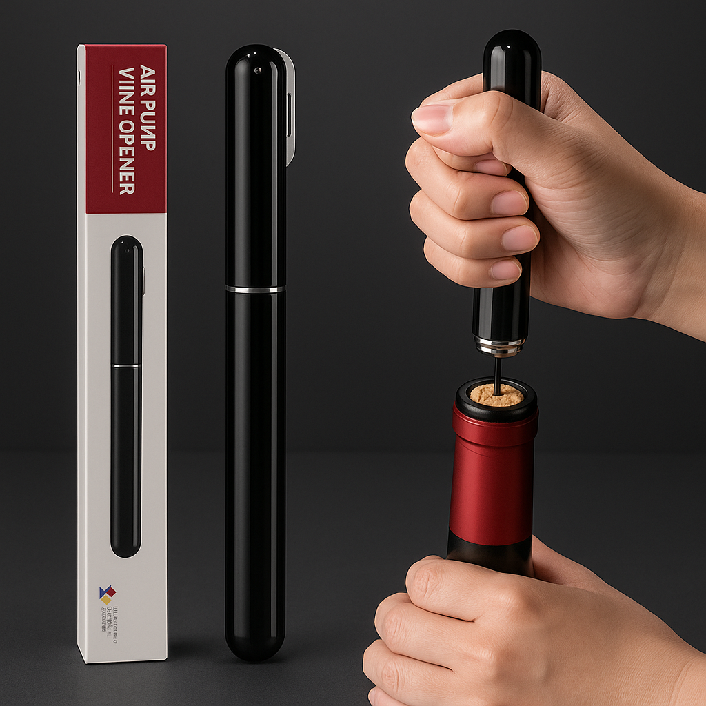 Globetrek° WineOpener 1+1 GRATIS: Lufttryk Pumpe Nem Vinflaske Åbner