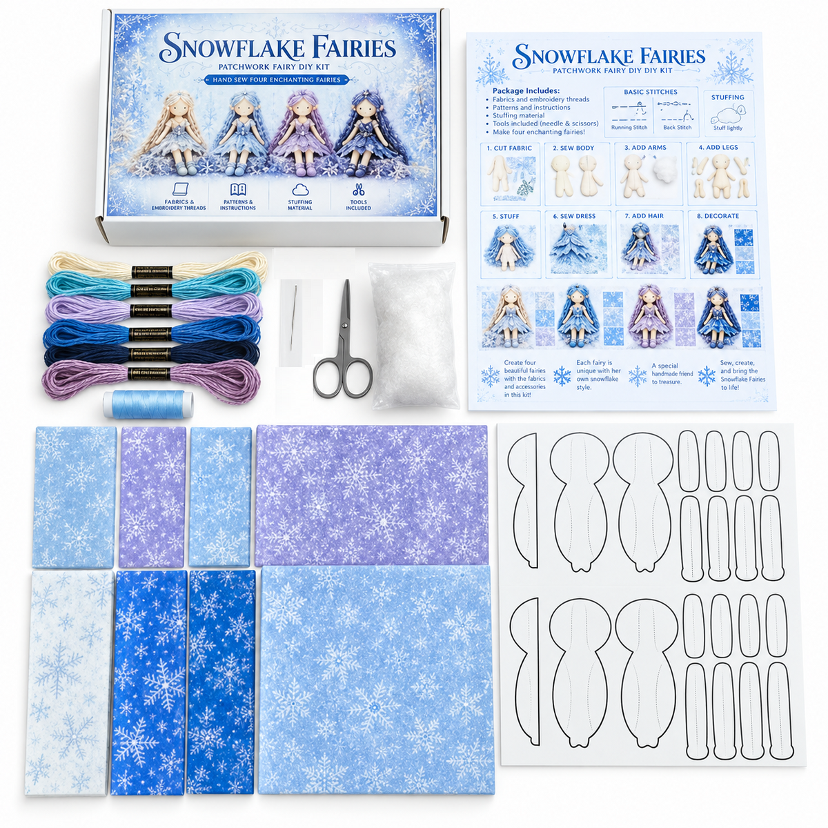 Kletshuts™ PatchworkFairy: Unik Charmerende DIY Magisk Patchwork Fe