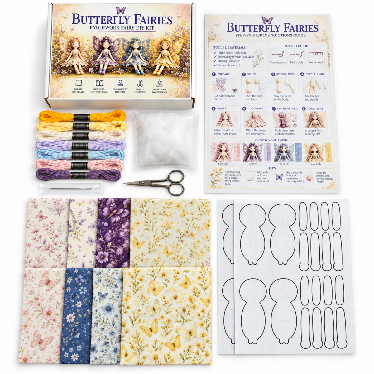 Kletshuts™ PatchworkFairy: Unik Charmerende DIY Magisk Patchwork Fe