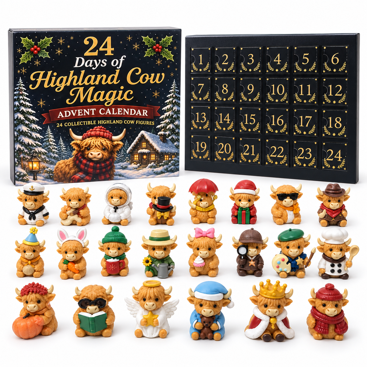 HighlandAdvent - Nedtælling Til Jul Med Highland Cow Advent Kalender