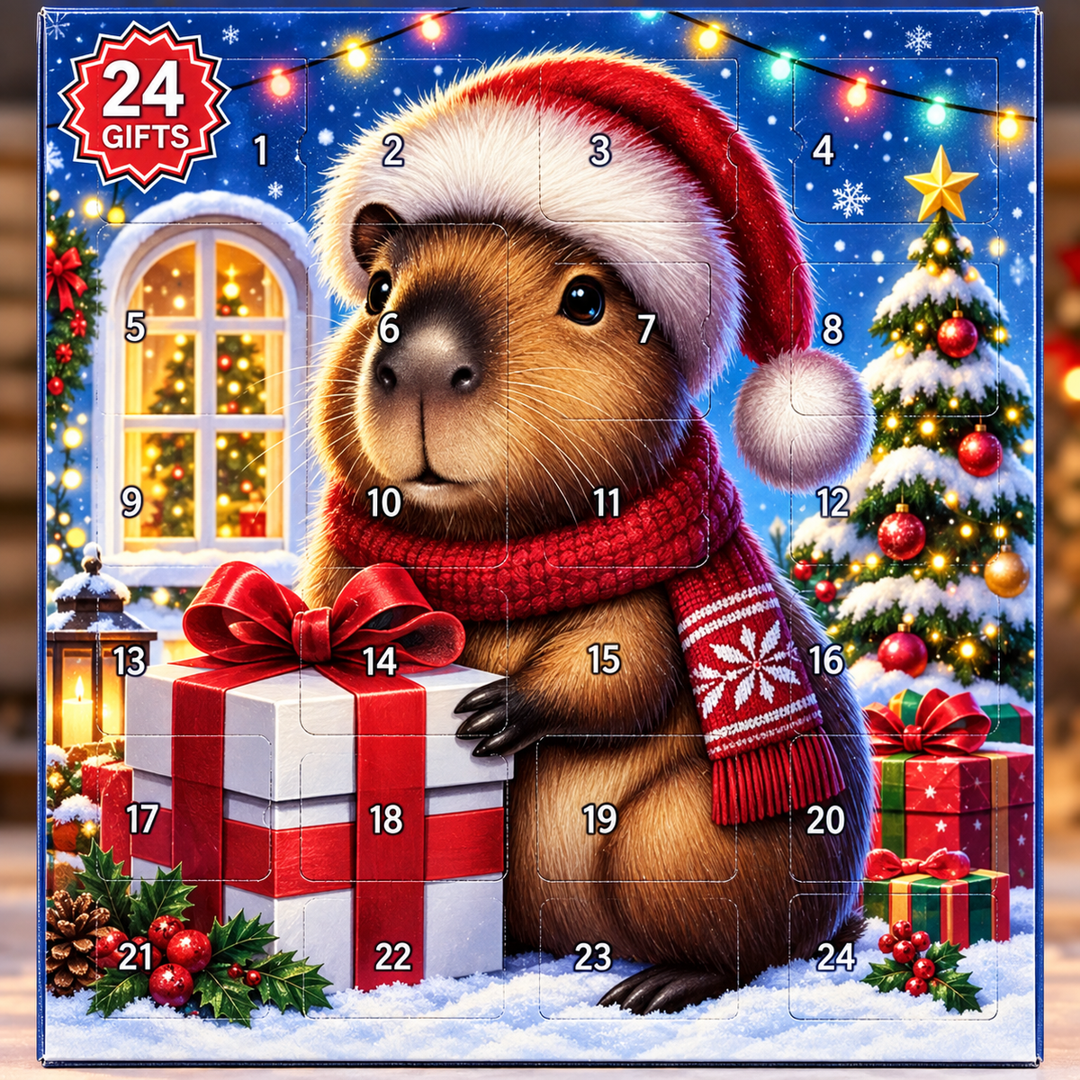 Kletshuts™ CapybaraAdvent: Sødt Og Sjovt Feriegave Capybara Julekalender