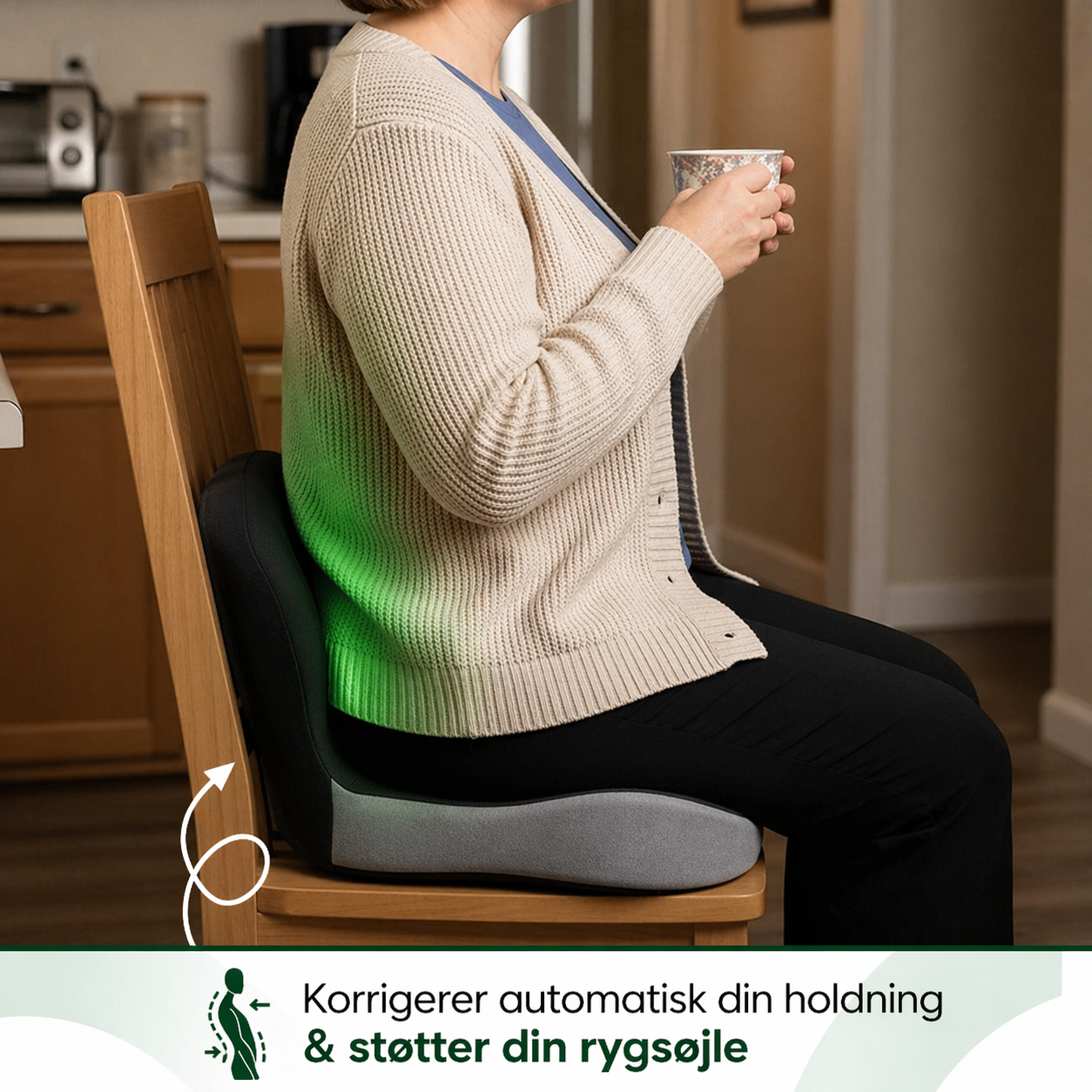 StøttePude – Ergonomisk siddepude til lindring af rygsmerte