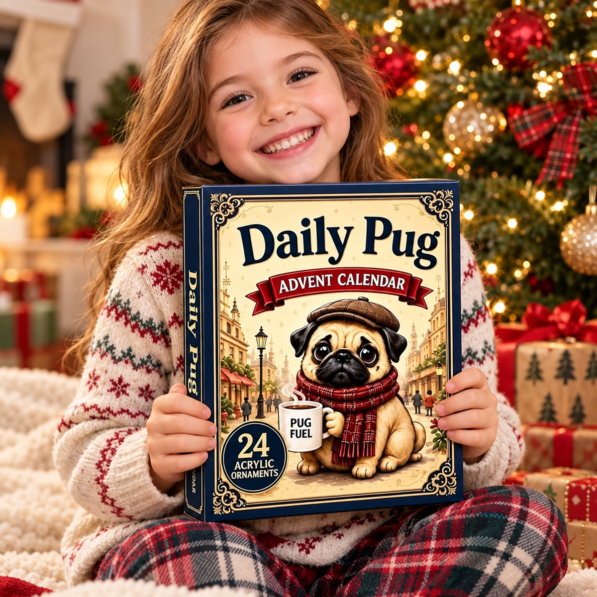 Kletshuts™ DogAdvent - Charmerende Ferie Hund 2D Akryl Adventskalender