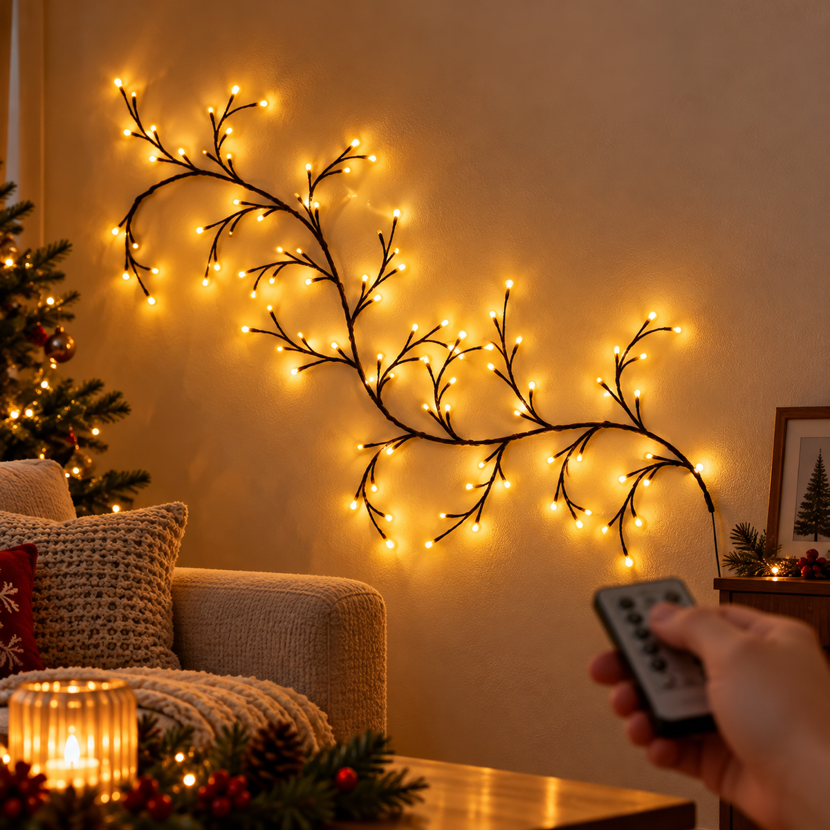 Ledsen™ VineDecor - Elegant og Fleksibel Pil Vine LED Lys Vægdekoration