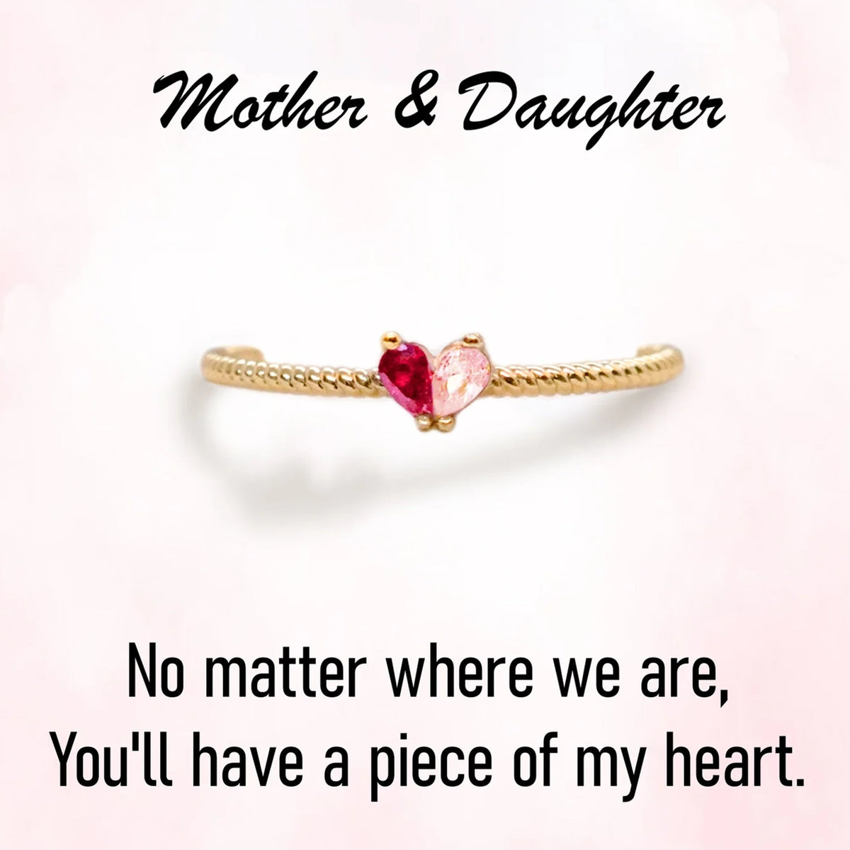 Jewelance™ HeartBirthstone - Tilpasset Mini Hjerte Fødselssten Justerbar Mode Ring