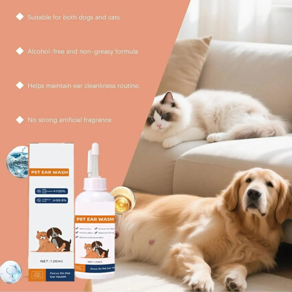 DogCatFri™ EarDrops - Beroligende Dyr Ørepleje Naturlige Dråber