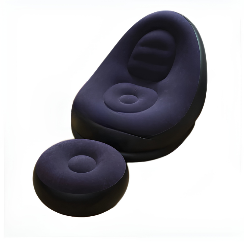 UltiFurni® InflatableSofa: Bærbar Komfortabel Stilfuld Oppustelig Sofa og Fodskammel