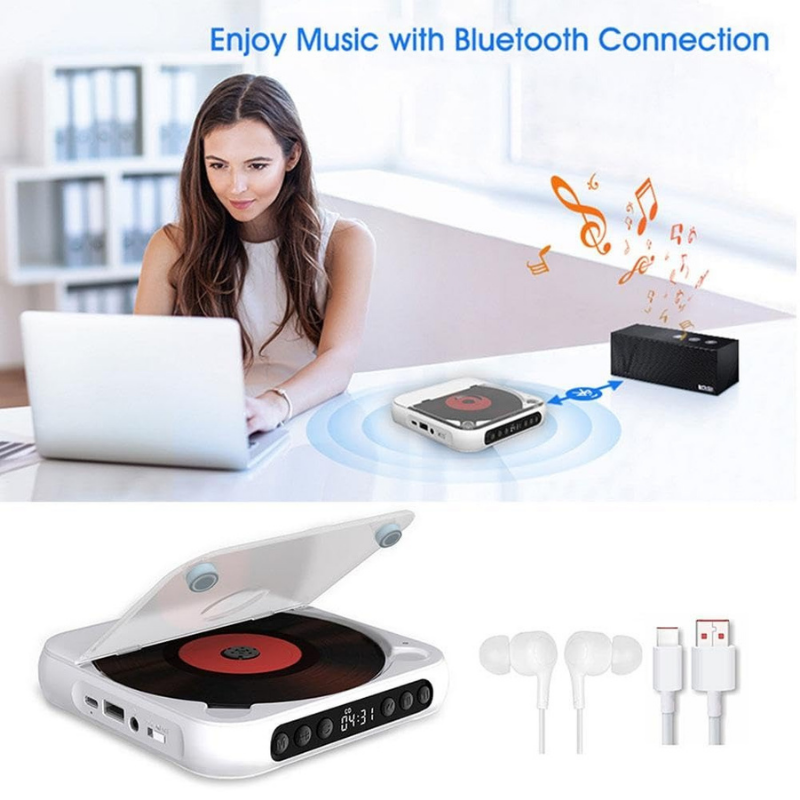 CDPlayer: Bærbar Bluetooth Og Kablet CD-Afspiller