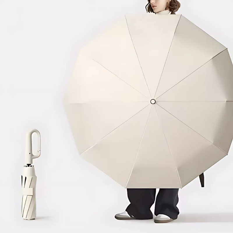 FoldingUmbrella: Automatisk 20 Ben Ringespænde Håndtag Sammenklappelig Paraply