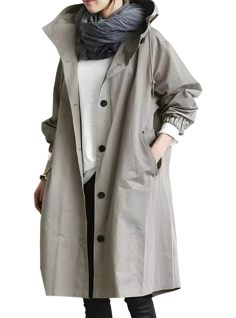 Icone™ ElegantCoat - All-Weather Let Komfort Hætte Elegant Frakke