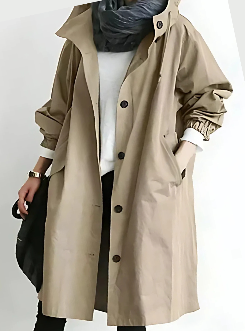 Icone™ ElegantCoat - All-Weather Let Komfort Hætte Elegant Frakke