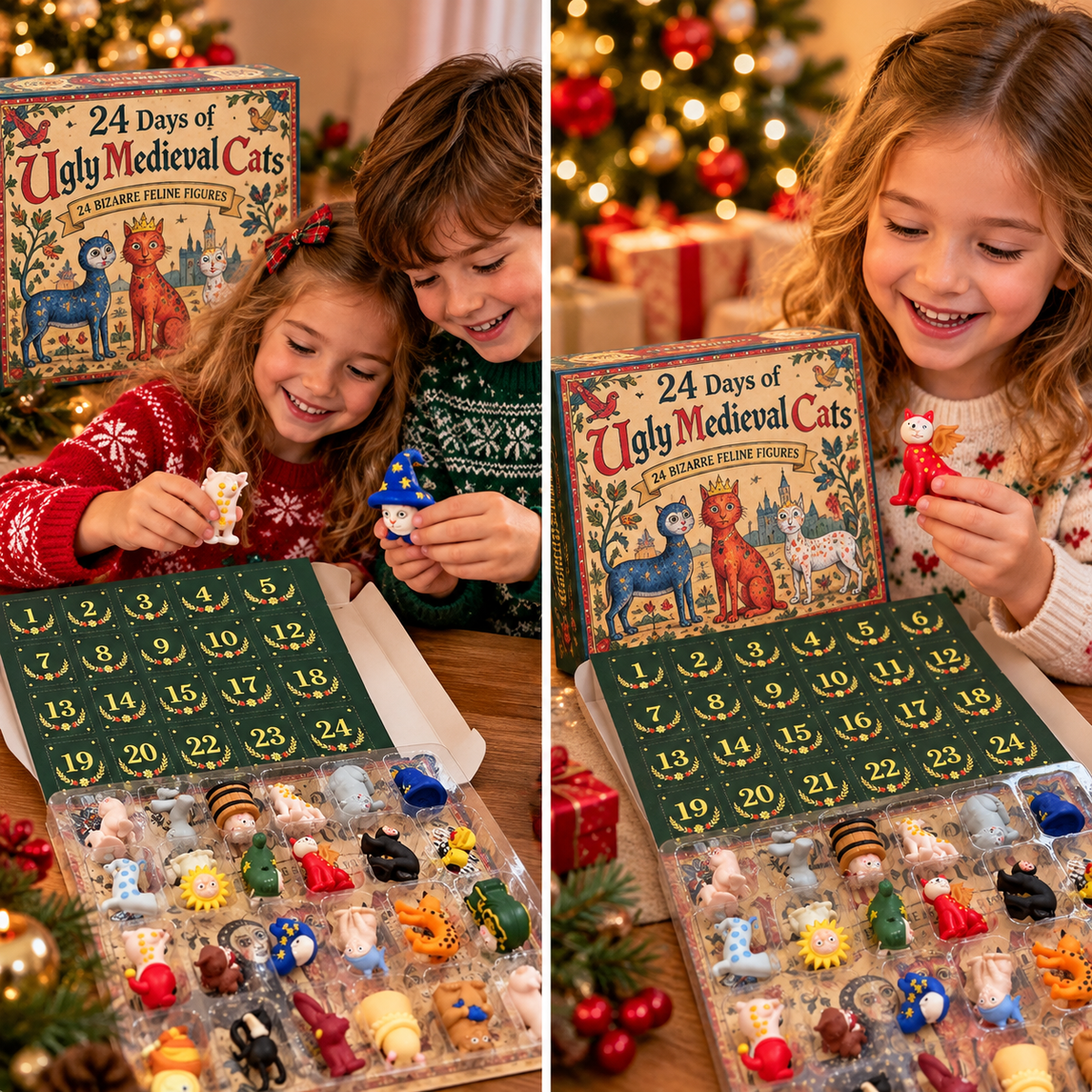 Kletshuts™ MedievalCats - 24 Dage Middelalderlige Underlige Katte Juleoverraskelse Adventskalender