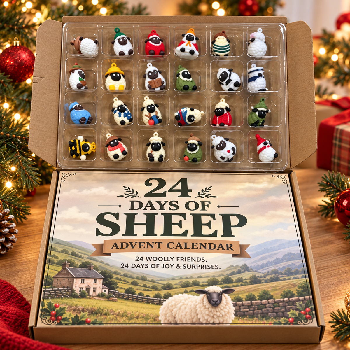Kletshuts™ SheepAdvent - 24 Dages Overraskelse Får Advent Julekalender