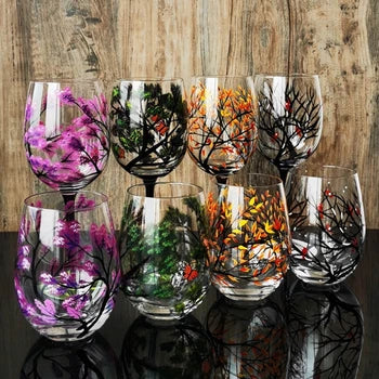 SeasonsGlass - Fire  Årstider Træ Vin Glas