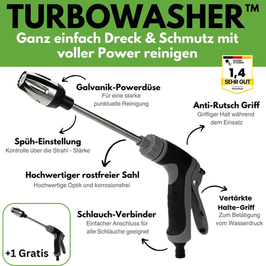 Turbowasher – Kraftig højtryksrenser til haven – tilbud: 1+1 gratis
