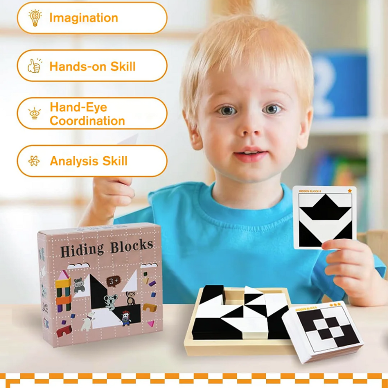 Kletshuts™ BlockPuzzle: Kreativ Interaktiv Hjerneopbyggende Blokpuzzle Legetøj