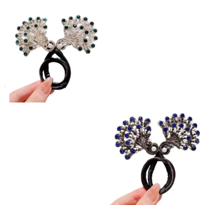 Rose® HairTie 1+1 GRATIS: Stilfuld Hårbånd Elegant Vintage Krystal Hestehale Twist Holder