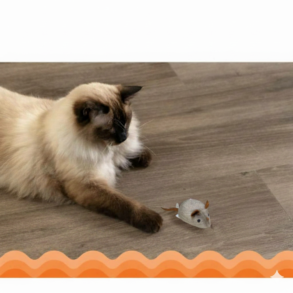 Catfri® SqueakyMouse 1+1 GRATIS: Realistisk Interaktiv Plys Katte Legetøj Pivende Mus
