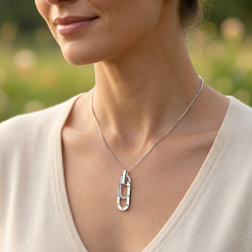 Jewelance™ InterlockingNecklace 1+1 GRATIS: Forever Link Sammenkoblet Vedhæng Mode Halskæde