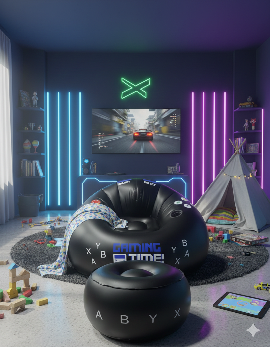InflatableSeat: Nem Opbevaring Hyggelig Bærbar Gaming Oppustelig Sæde