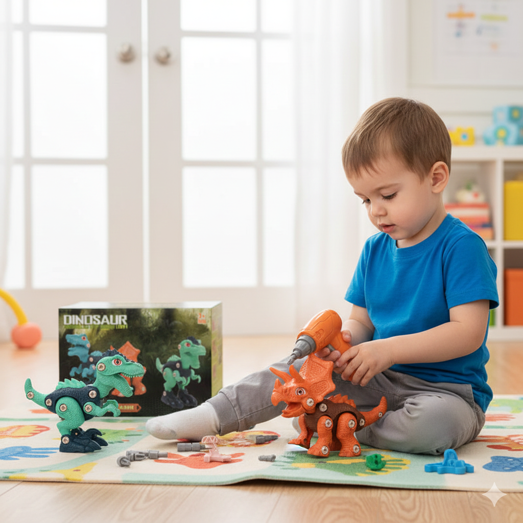 Kletshuts™ DinoBuilder: Byg-Og-Spil Lærerigt Dino Bygger Konstruktion Sæt