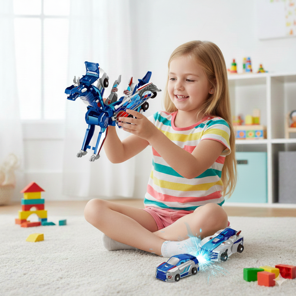 Kletshuts™ MagneticTransformer – Sjov 2-I-1 Magnetisk Transformator Drage Bil Legetøj
