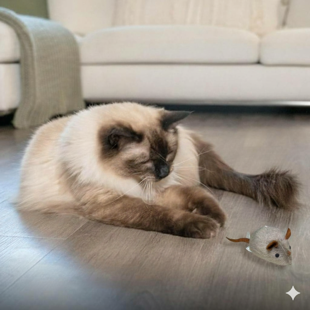 Catfri® SqueakyMouse 1+1 GRATIS: Realistisk Interaktiv Plys Katte Legetøj Pivende Mus