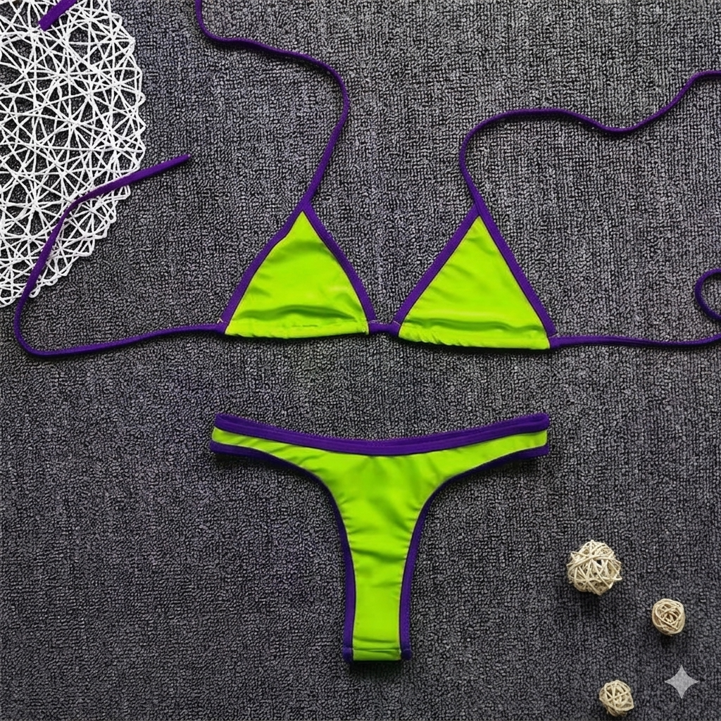 Icone™ TriangleBikini 1+1 GRATIS: Hot Sommer Trekant Kontrast Farve Bikini