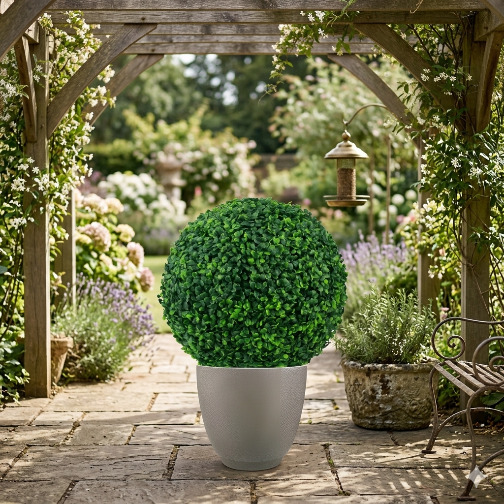 BallPlant 1+1 GRATIS: Kunstig Formklippet Vedligeholdelsesfri Bold Plante Have Dekoration