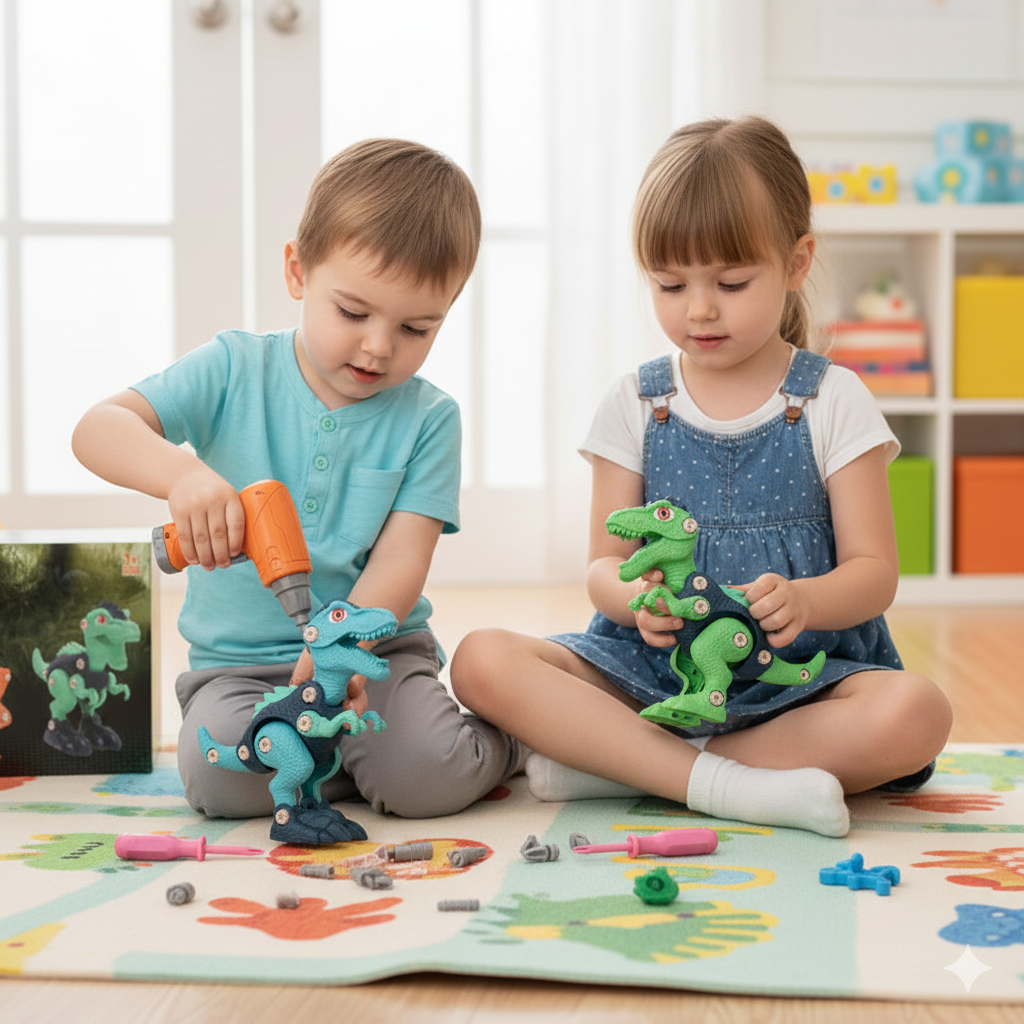 Kletshuts™ DinoBuilder: Byg-Og-Spil Lærerigt Dino Bygger Konstruktion Sæt