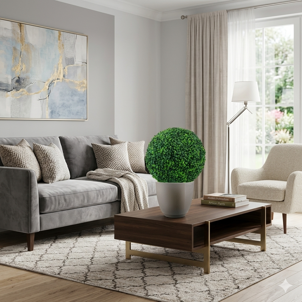 BallPlant 1+1 GRATIS: Kunstig Formklippet Vedligeholdelsesfri Bold Plante Have Dekoration