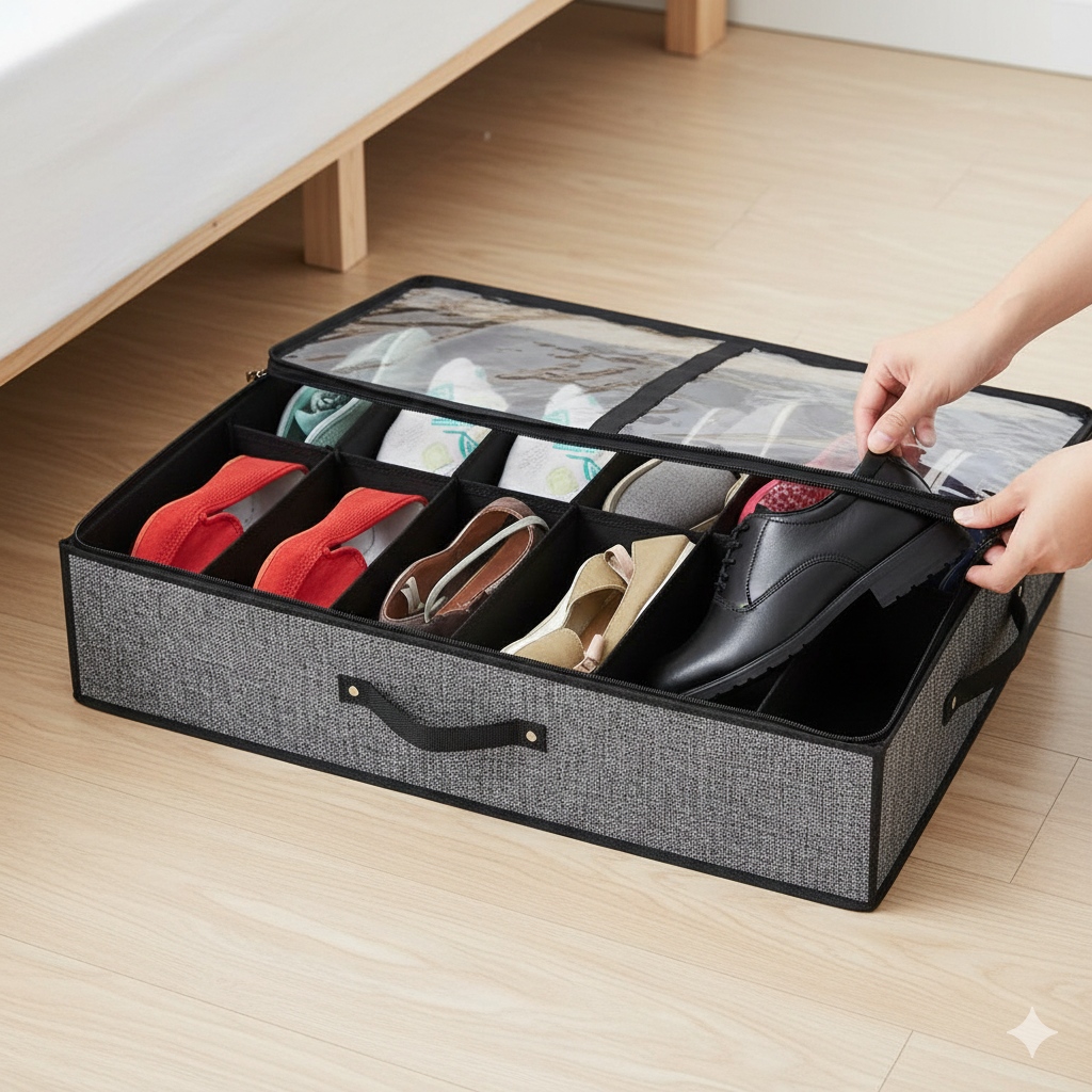 Globetrek° FootwearOrganizer: Rum Maksimering Støv Beskyttelse Lynlås Sko Arrangør
