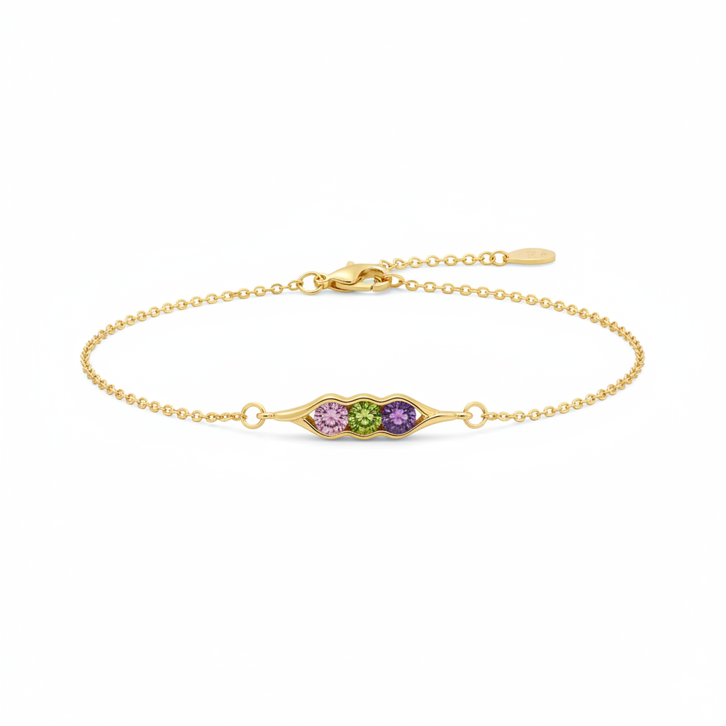 Jewelance™ PodBracelet - 3 Fødselssten Ært Pod Modearmbånd
