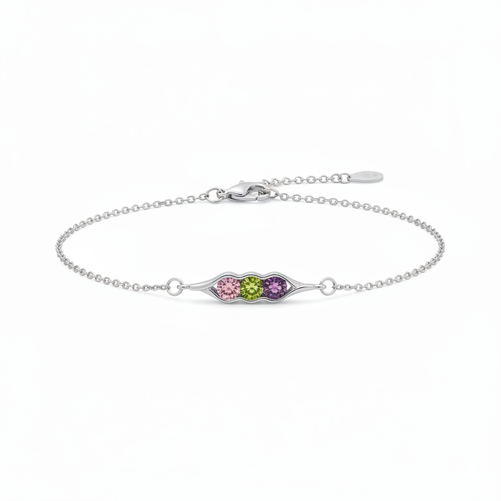 Jewelance™ PodBracelet - 3 Fødselssten Ært Pod Modearmbånd