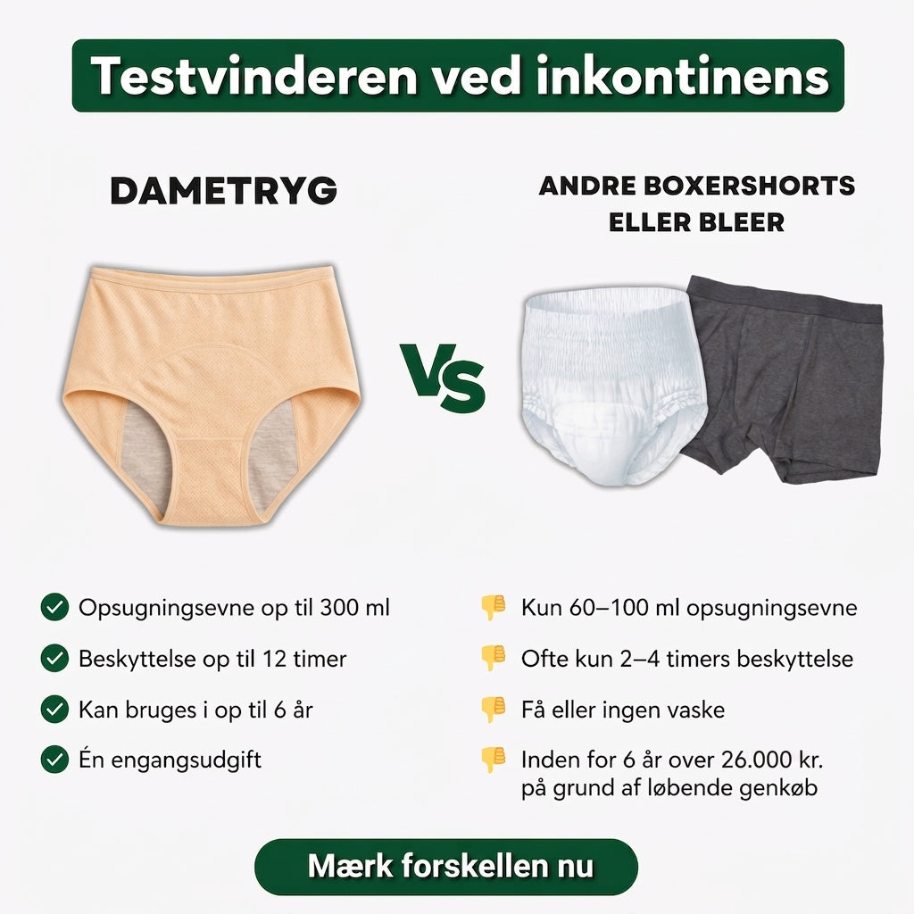 DameTryg – Diskrete inkontinens underbukser til kvinder