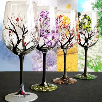 SeasonsGlass - Fire  Årstider Træ Vin Glas