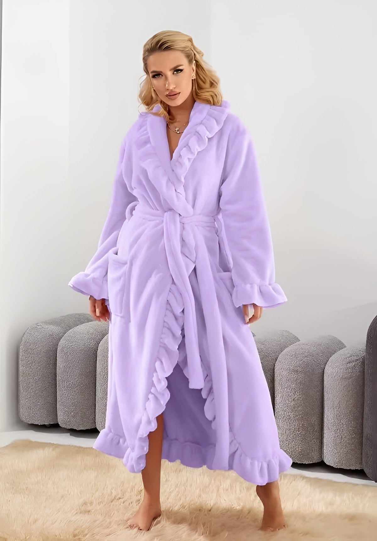 Icone™ ComfyRobe: Ultimativ Luksuriøs Hudvenlig Fluffy Komfortabel Morgenkåbe