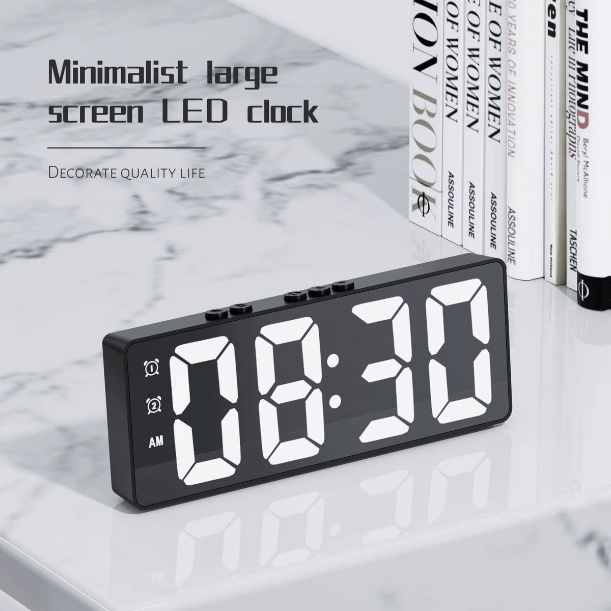 AlarmClock: LED Display Minimalistisk Stil Digital Alarmur
