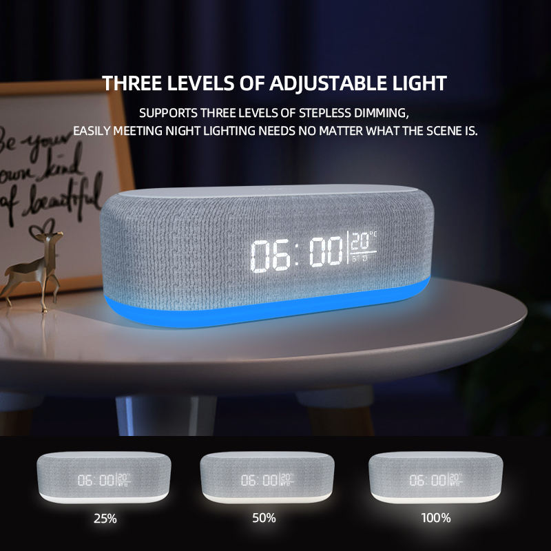 ChargeClock - Trådløs Opladnings Alarmur Med LED Skærm Og Ambient Natlys