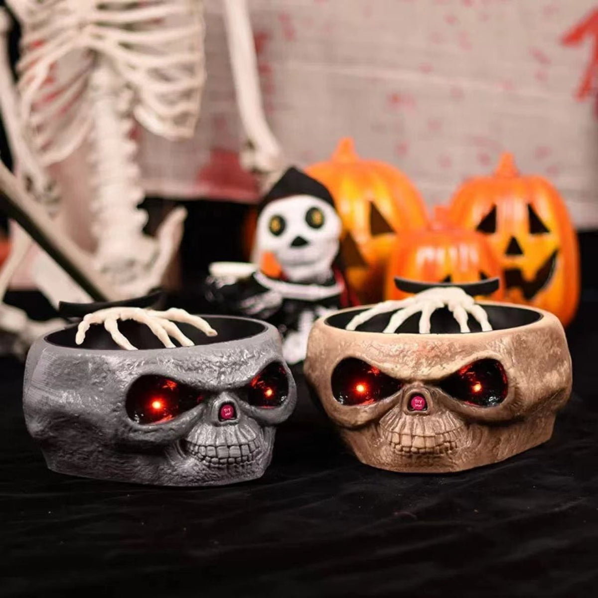 Kletshuts™ CandyBowl - Halloween Uhyggelig Slikskål Med Skelet Hænder
