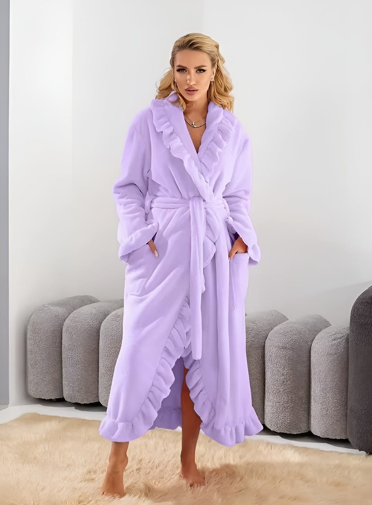 Icone™ ComfyRobe: Ultimativ Luksuriøs Hudvenlig Fluffy Komfortabel Morgenkåbe
