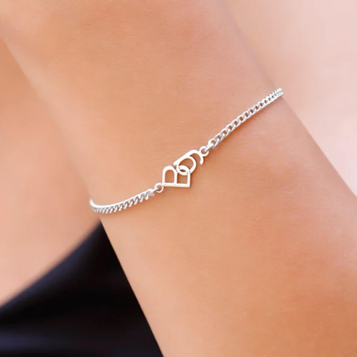 Jewelance™ InterlockingInitials - Tilpasset To Initialer Sammenflettet Modearmbånd