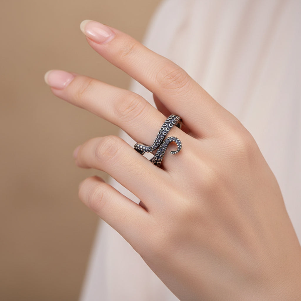 Jewelance™ OctopusRing 1+2 GRATIS: Justerbar Retro Blæksprutte Mode Ring